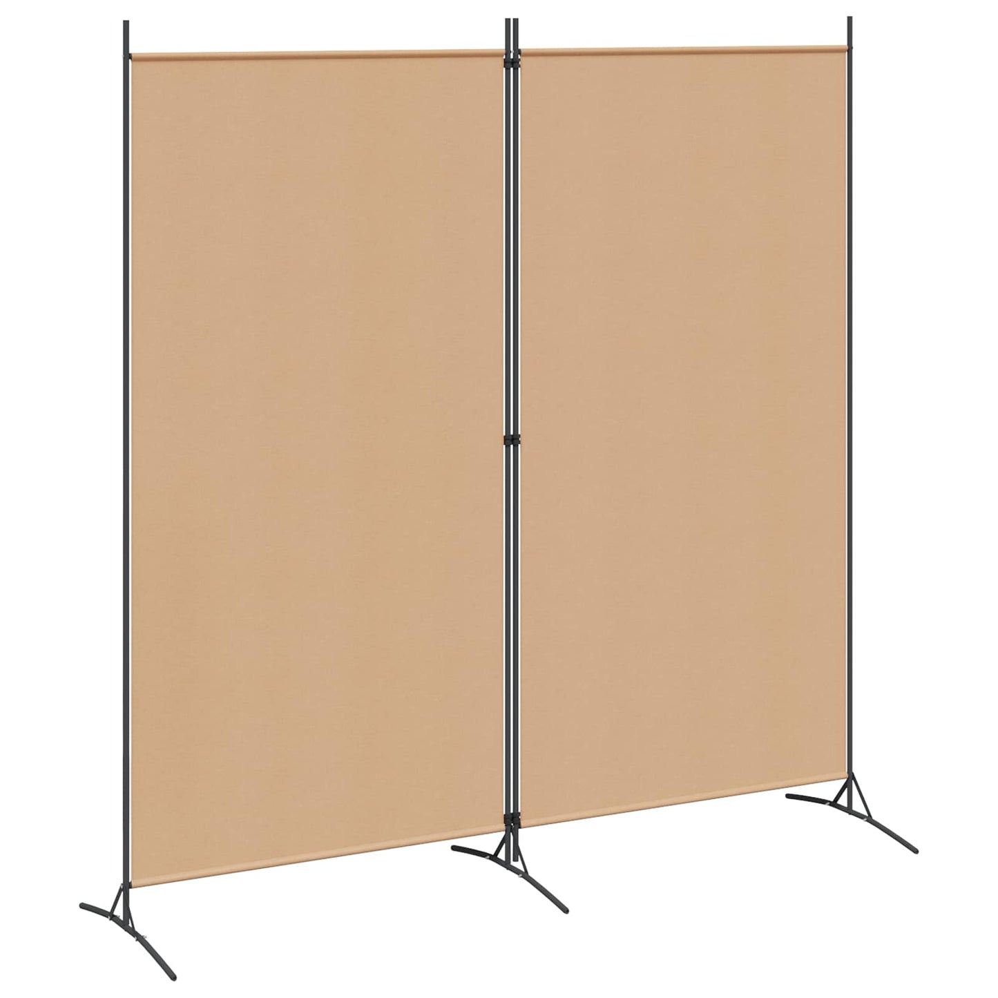 2-Panel Room Divider Beige 175 x 180 cm Fabric