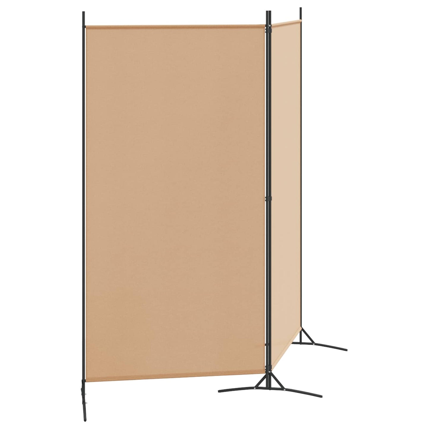 2-Panel Room Divider Beige 175 x 180 cm Fabric