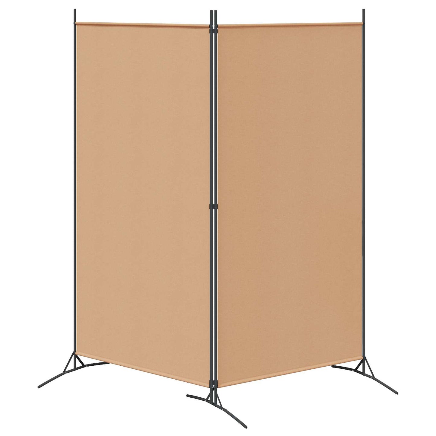 2-Panel Room Divider Beige 175 x 180 cm Fabric