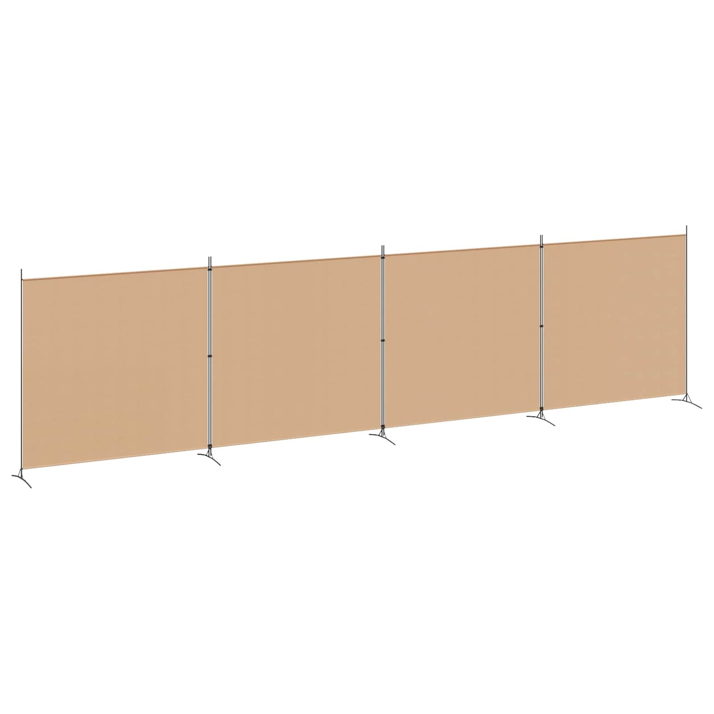 4-Panel Room Divider Beige 698 x 180 cm Fabric