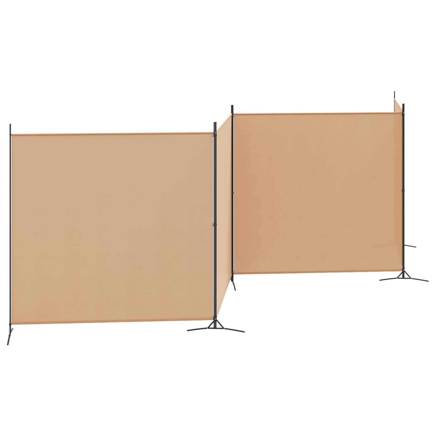 4-Panel Room Divider Beige 698 x 180 cm Fabric
