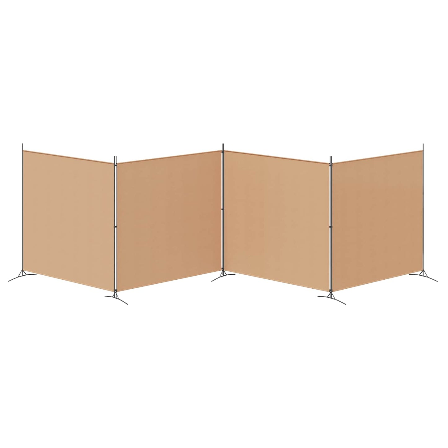 4-Panel Room Divider Beige 698 x 180 cm Fabric