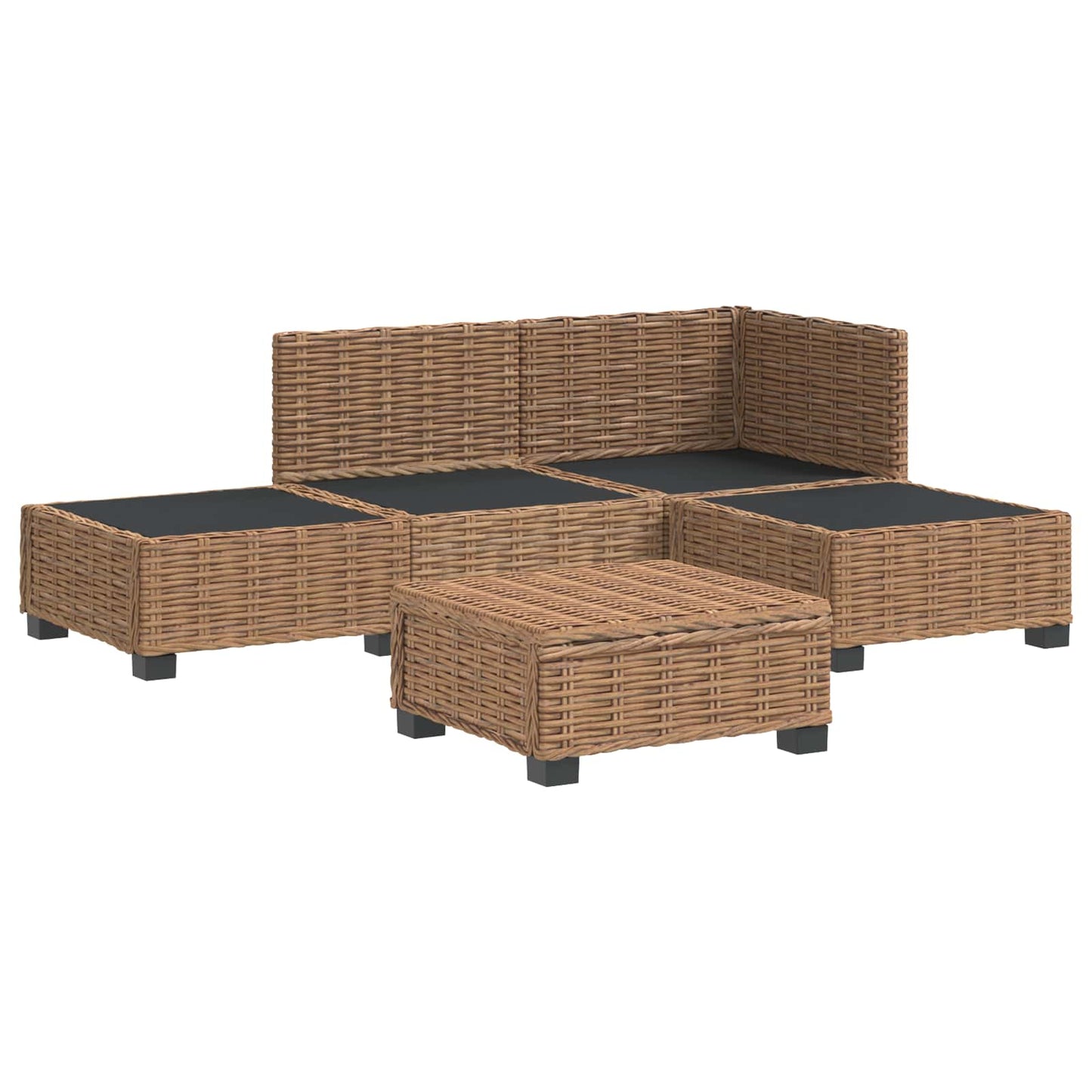4 pcs Rattan Lounge Set with Cushions GENDT Natural Rattan