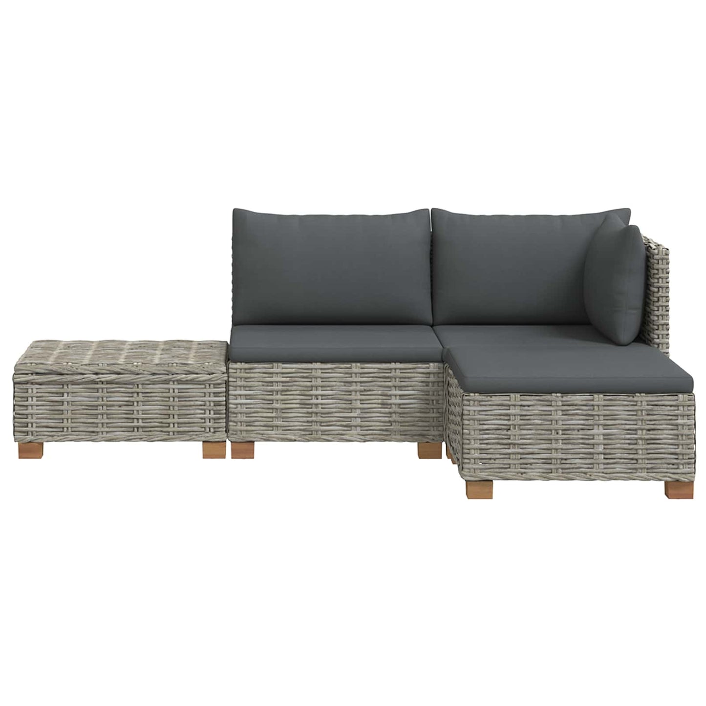 4 pcs Rattan Lounge Set with Cushions GENDT Natural Rattan
