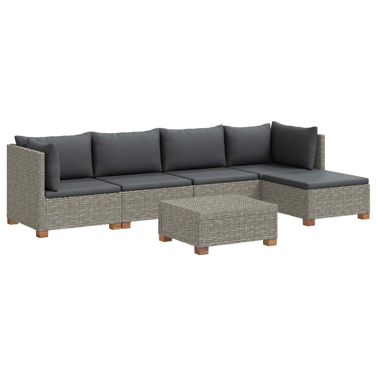 6 pcs Rattan Lounge Set with Cushions GENDT Natural Rattan