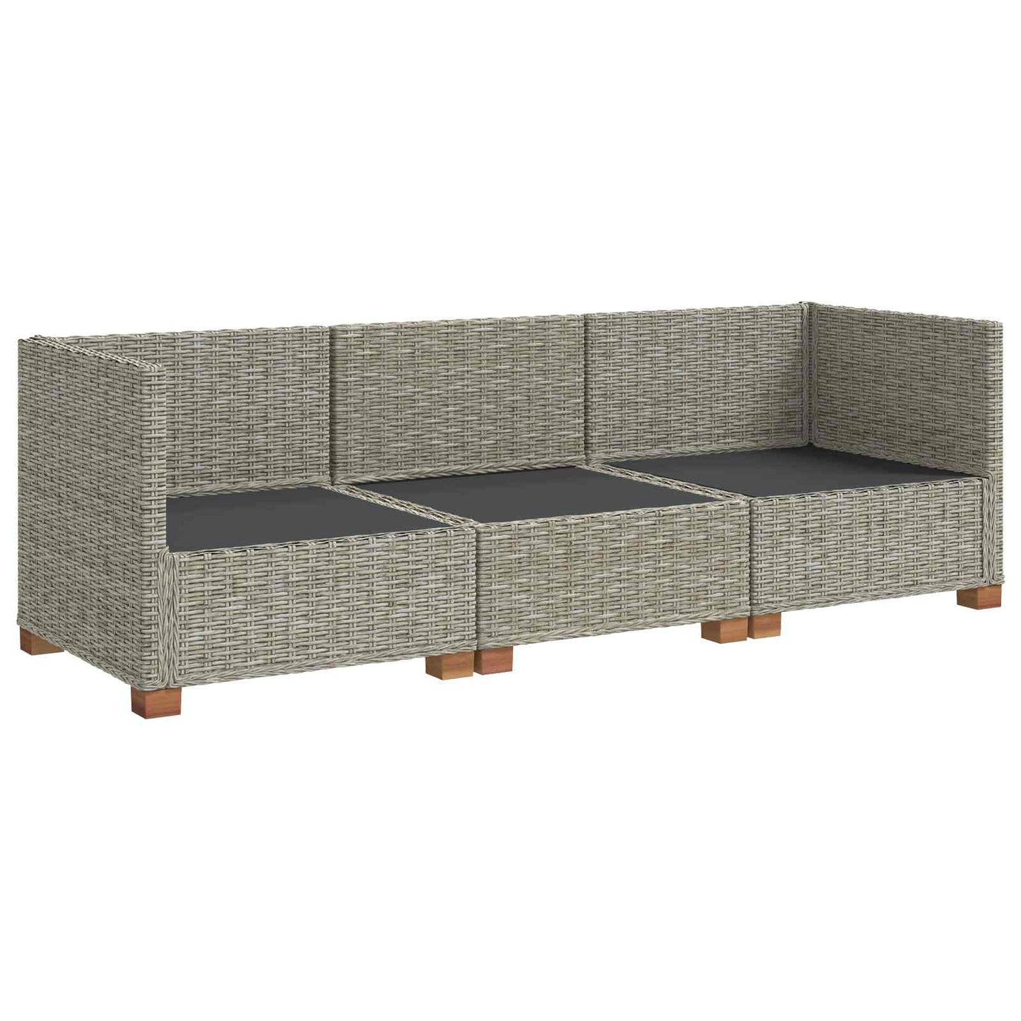 3 pcs Rattan Lounge Set with Cushions GENDT Natural Rattan