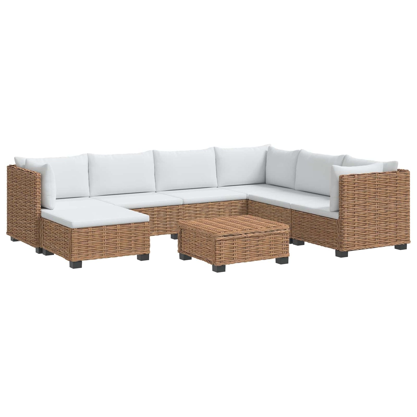 8 pcs Rattan Lounge Set with Cushions GENDT Natural Rattan
