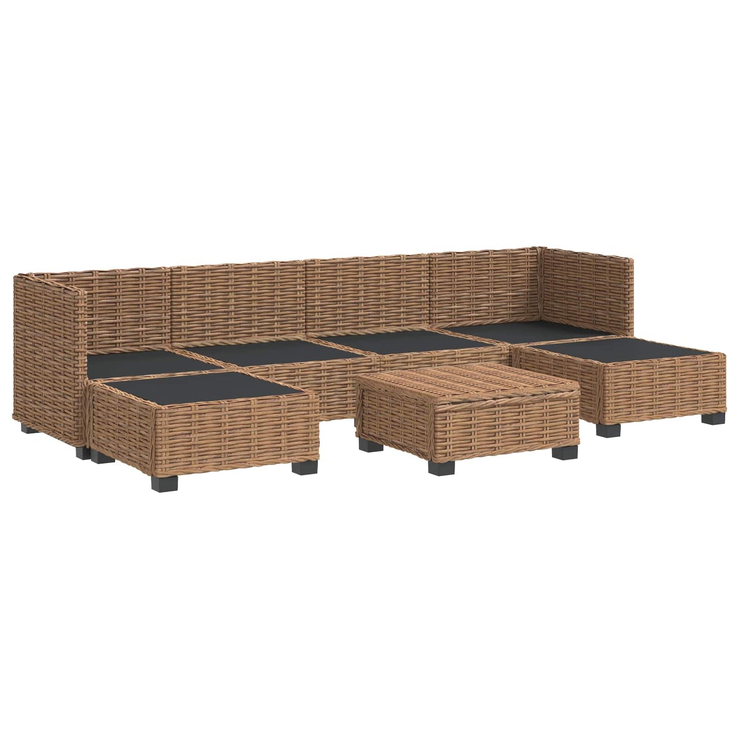 7 pcs Rattan Lounge Set with Cushions GENDT Natural Rattan
