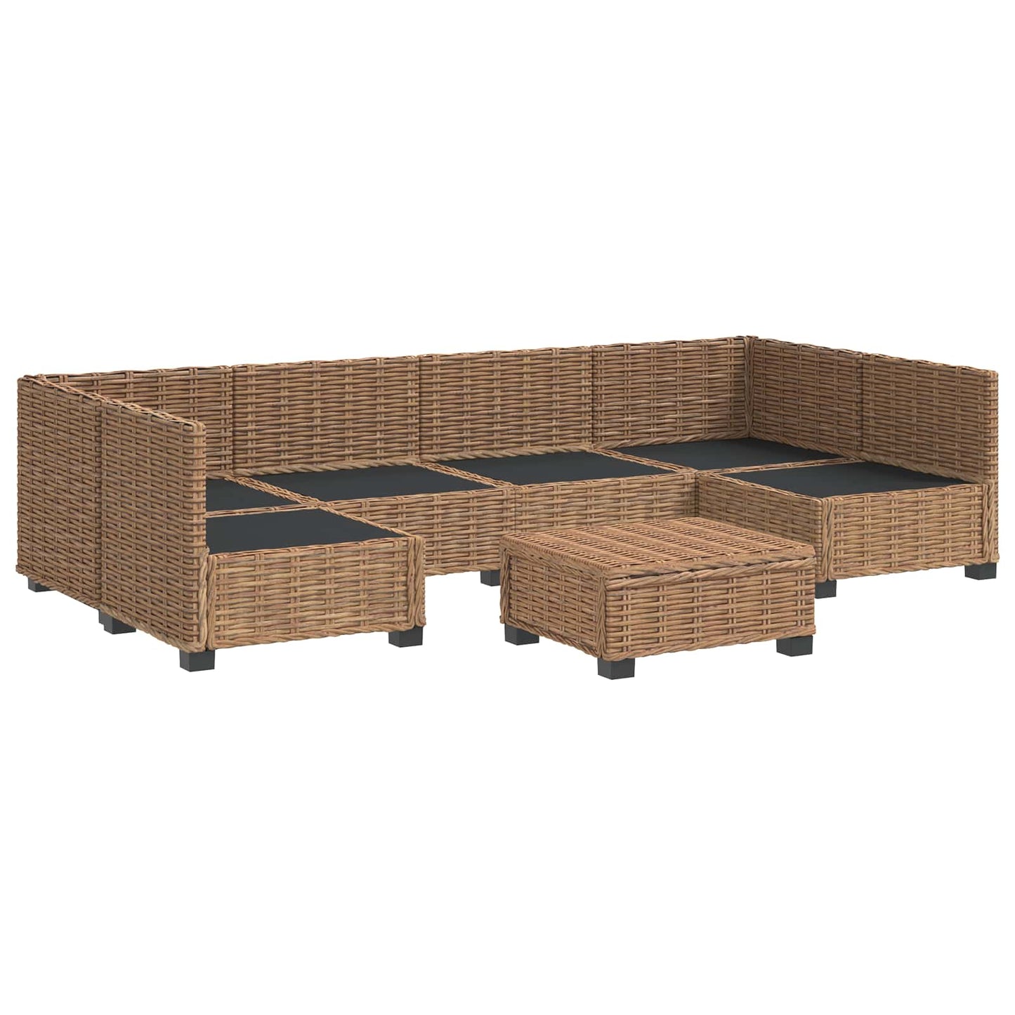 7 pcs Rattan Lounge Set with Cushions GENDT Natural Rattan
