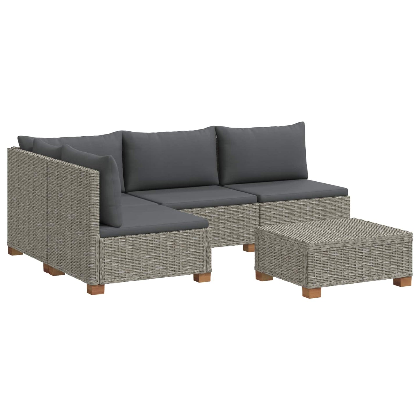 5 pcs Rattan Lounge Set with Cushions GENDT Natural Rattan