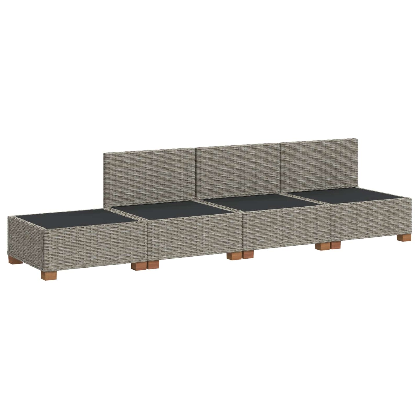 4 pcs Rattan Lounge Set with Cushions GENDT Natural Rattan