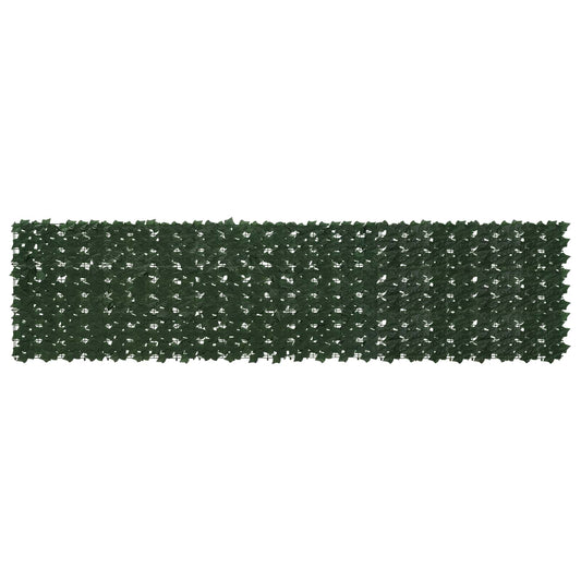Balcony Screen with Leaves Dark Green 300 x 75 cm