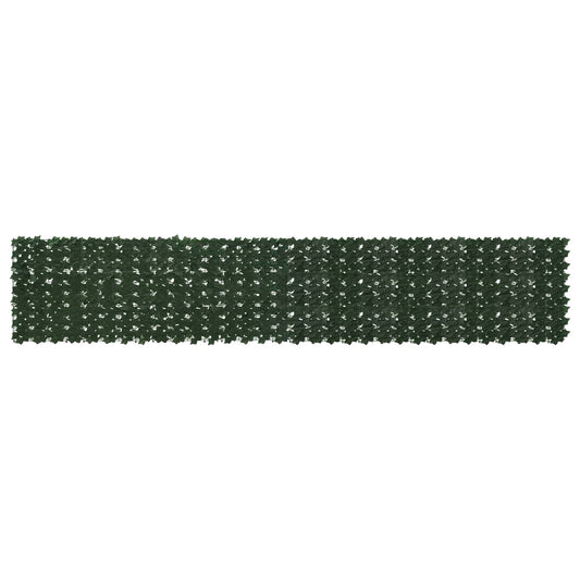 Balcony Screen with Leaves Dark Green 400 x 75 cm