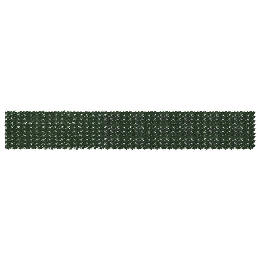 Balcony Screen with Leaves Dark Green 500 x 75 cm