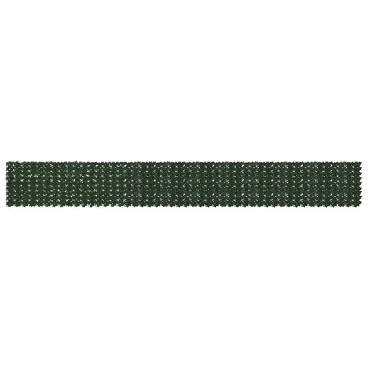 Balcony Screen with Leaves Dark Green 600 x 75 cm