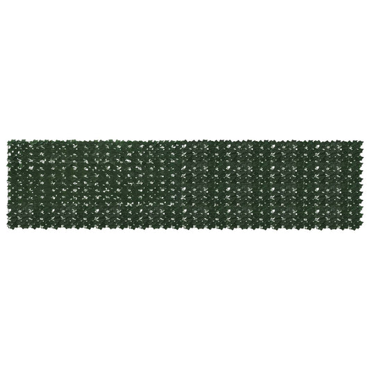 Balcony Screen with Leaves Dark Green 400 x 100 cm