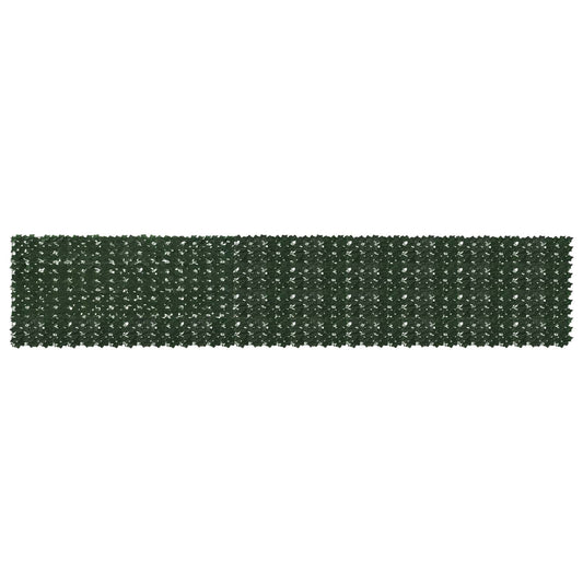 Balcony Screen with Leaves Dark Green 500 x 100 cm