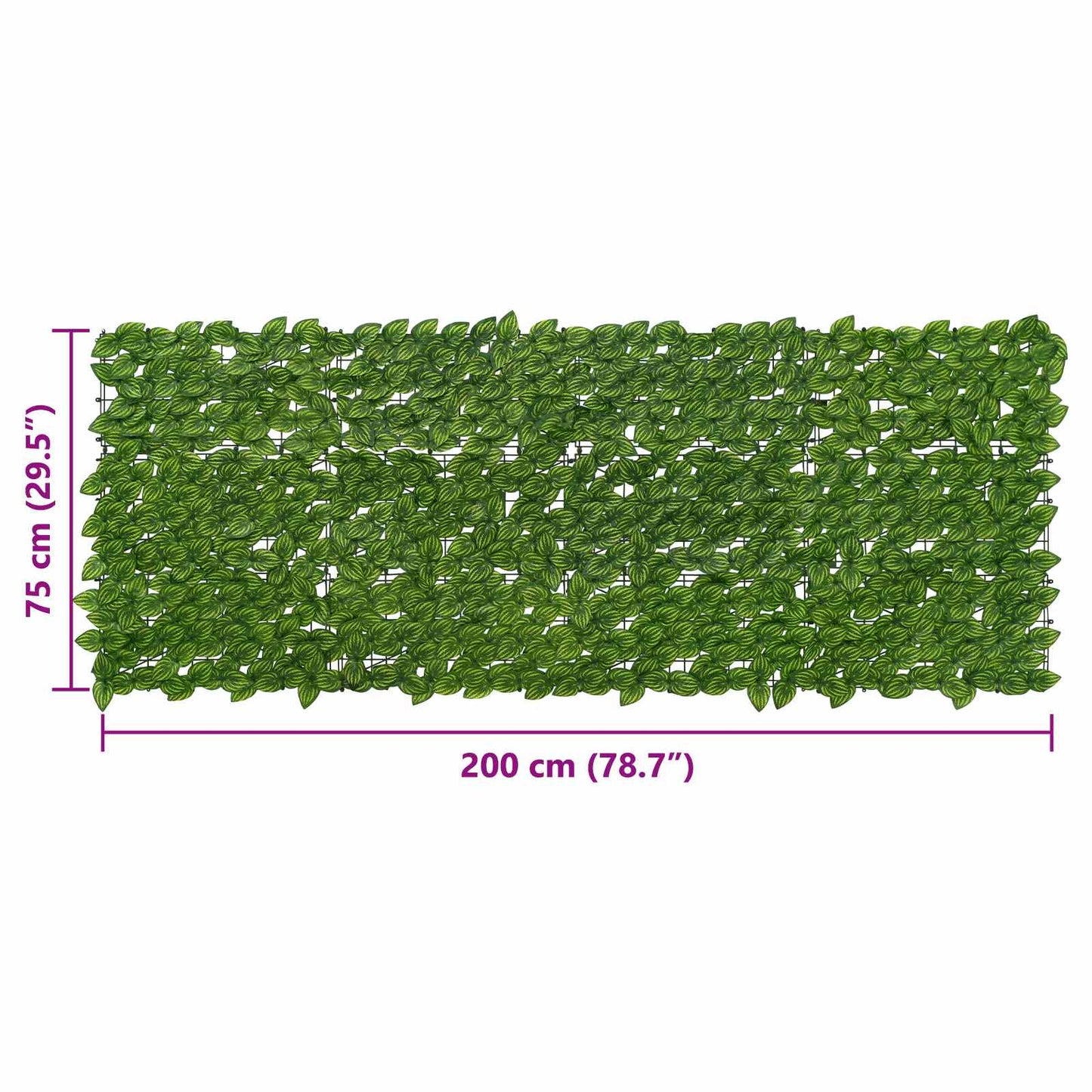 Balcony Screen with Leaves Green and Yellow 200 x 75 cm