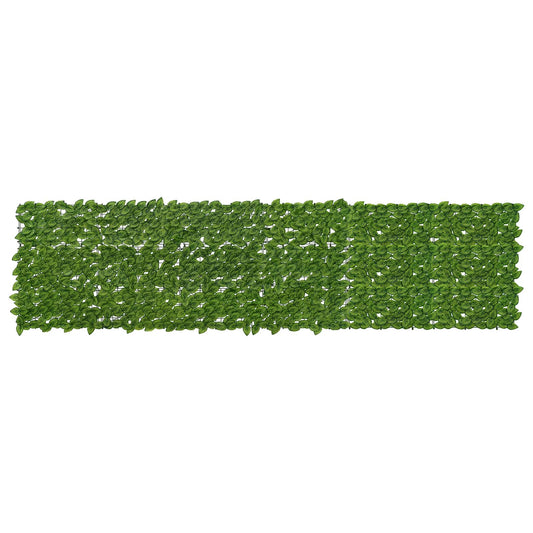 Balcony Screen with Leaves Green and Yellow 300 x 75 cm