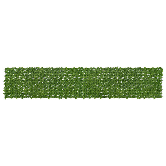Balcony Screen with Leaves Green and Yellow 400 x 75 cm