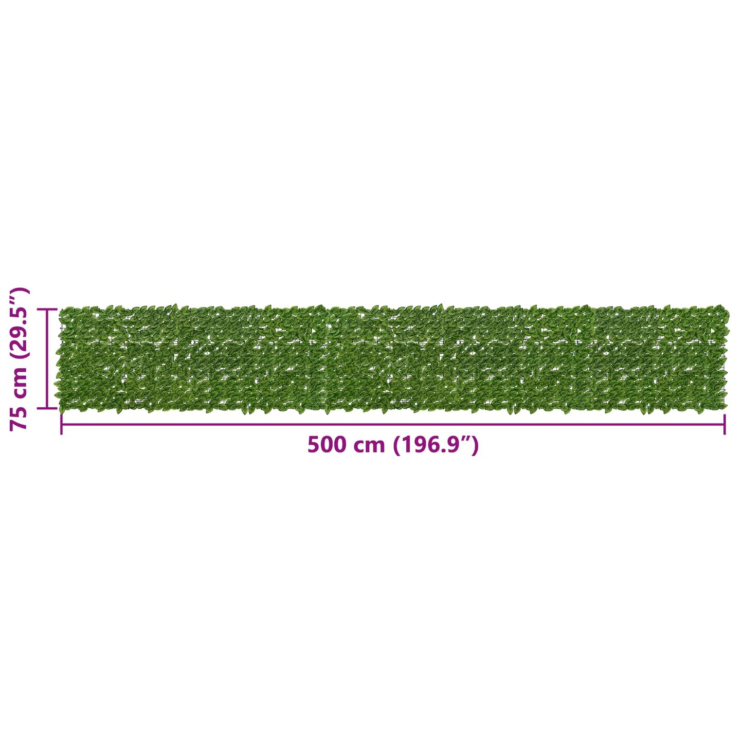 Balcony Screen with Leaves Green and Yellow 500 x 75 cm
