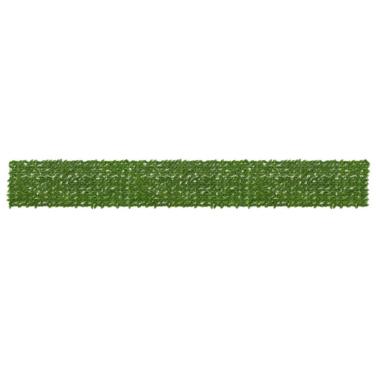 Balcony Screen with Leaves Green and Yellow 600 x 75 cm