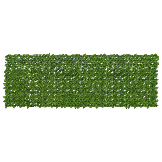 Balcony Screen with Leaves Green and Yellow 300 x 100 cm