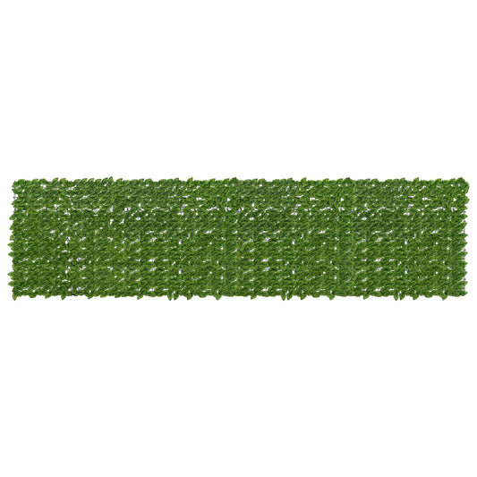 Balcony Screen with Leaves Green and Yellow 400 x 100 cm
