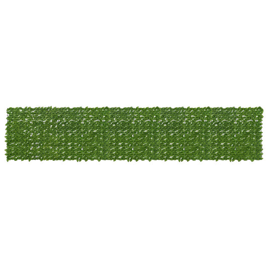 Balcony Screen with Leaves Green and Yellow 500 x 100 cm