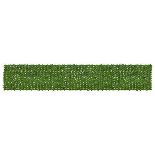 Balcony Screen with Leaves Green and Yellow 600 x 100 cm