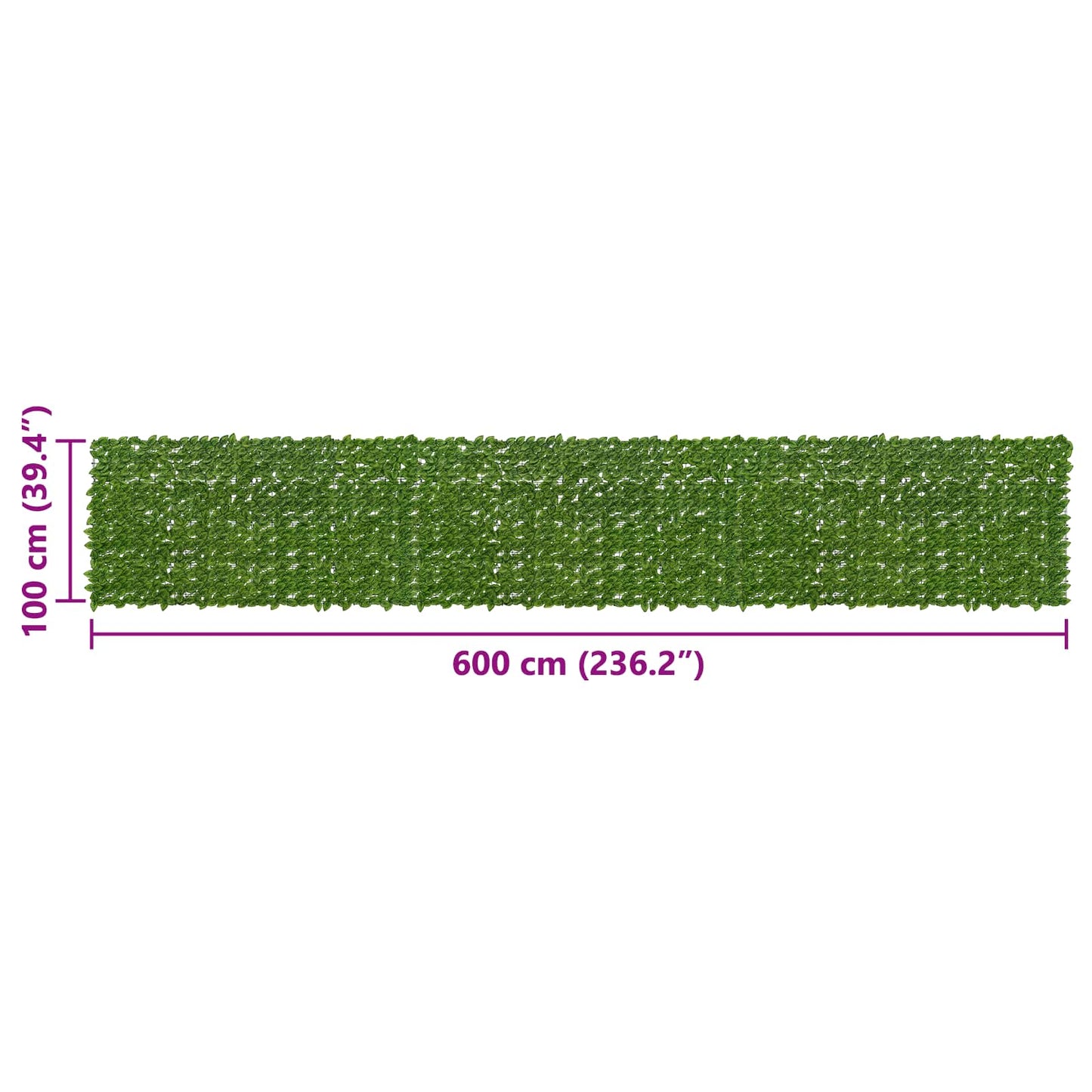 Balcony Screen with Leaves Green and Yellow 600 x 100 cm