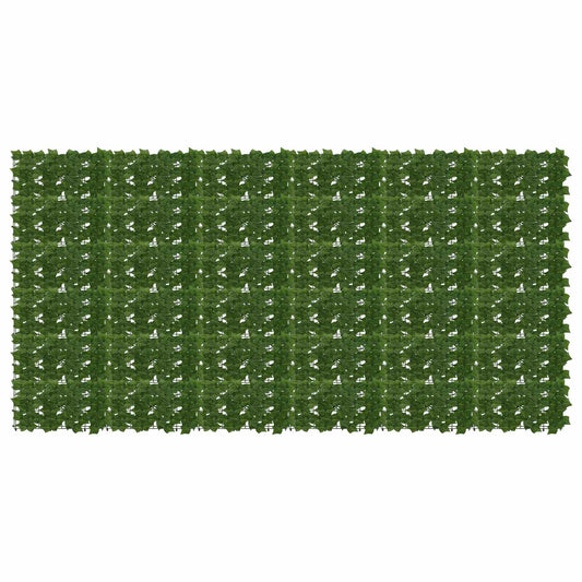 Balcony Screen with Leaves 300 x 150 cm Polyethylene and Fabric