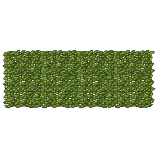 Balcony Screen with Leaves Green and Yellow 200 x 75 cm