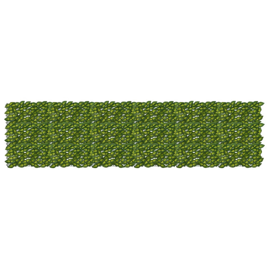 Balcony Screen with Leaves Green and Yellow 300 x 75 cm