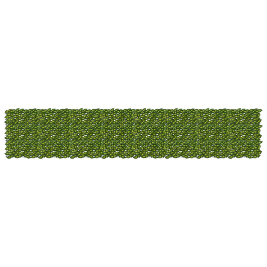 Balcony Screen with Leaves Green and Yellow 400 x 75 cm