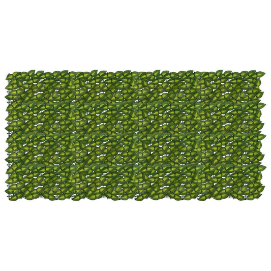 Balcony Screen with Leaves Green and Yellow 200 x 100 cm