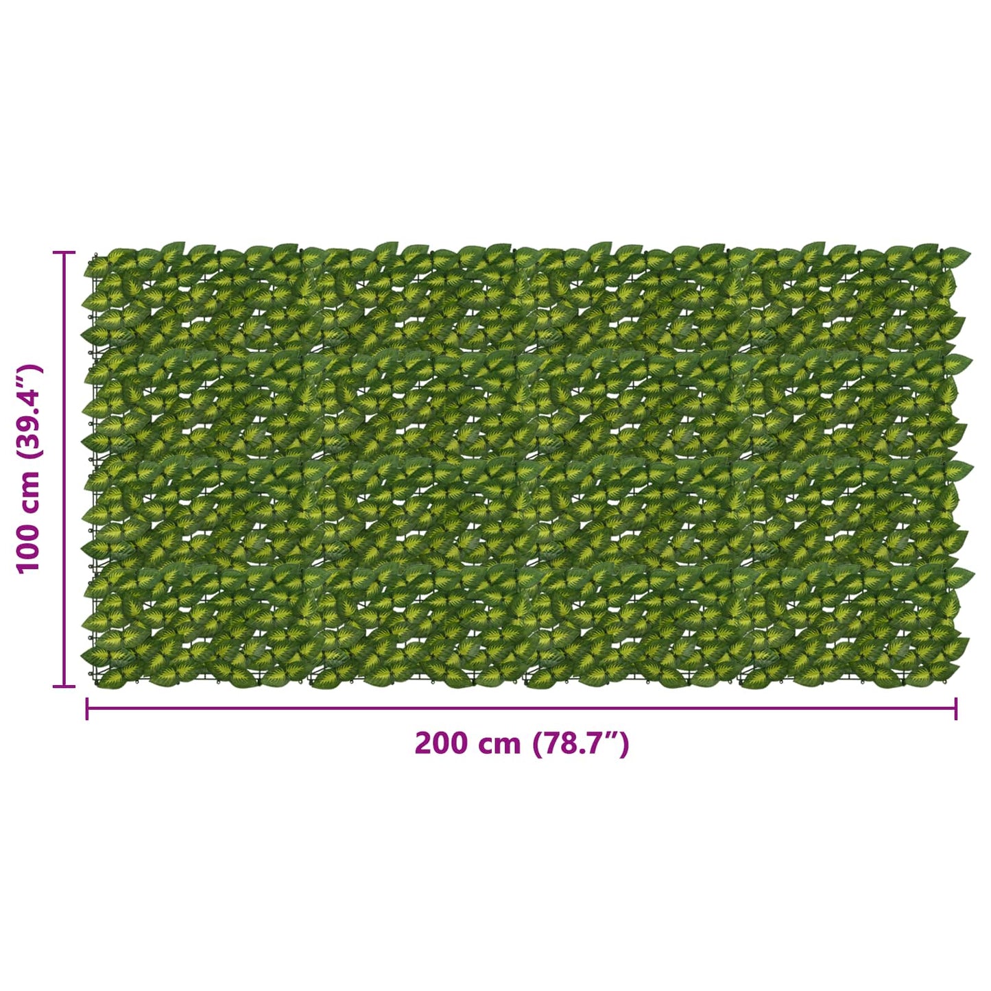 Balcony Screen with Leaves Green and Yellow 200 x 100 cm