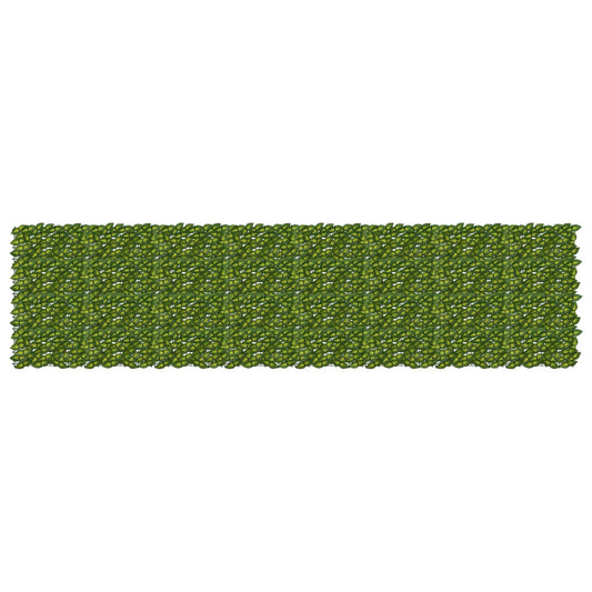 Balcony Screen with Leaves Green and Yellow 400 x 100 cm