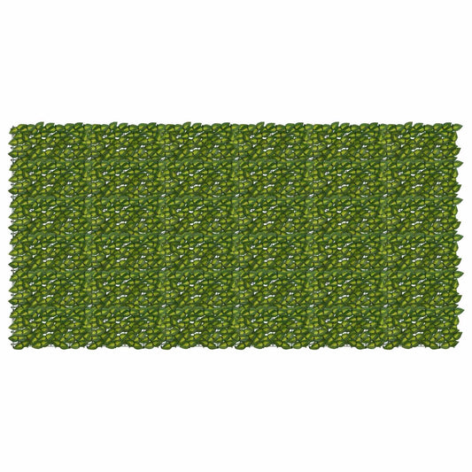 Balcony Screen with Leaves Green and Yellow 300 x 150 cm