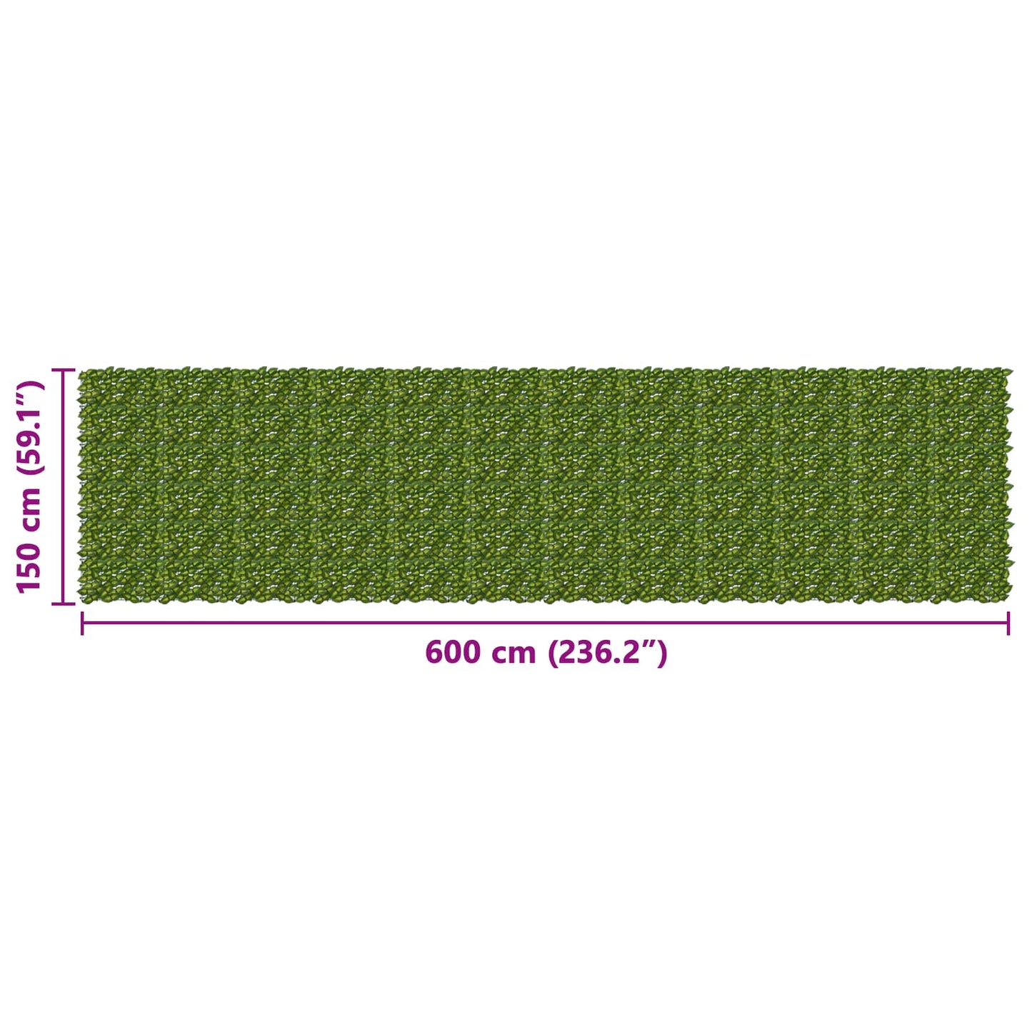 Balcony Screen with Leaves Green and Yellow 600 x 150 cm