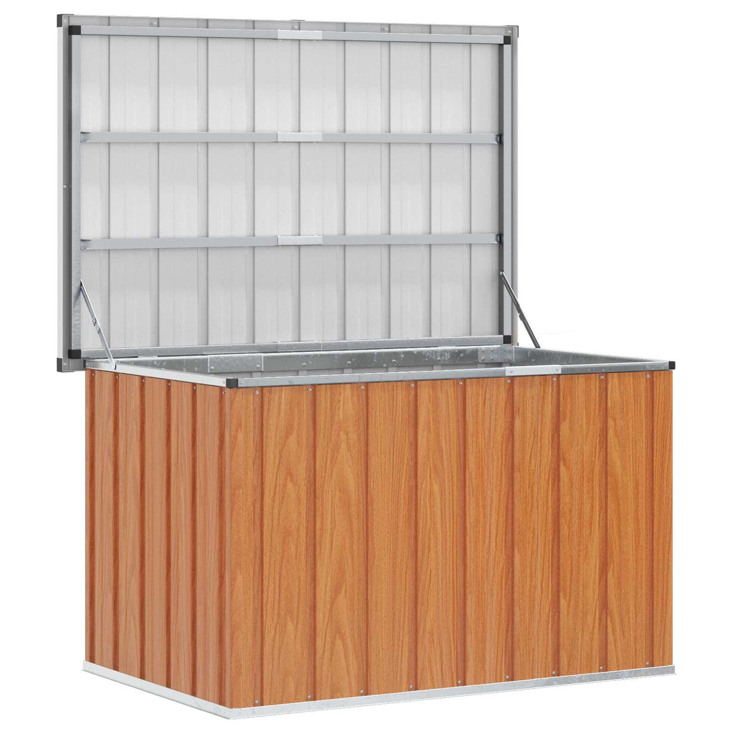 Outdoor Storage Box Wood 109 x 67 x 65 cm Galvanised Steel
