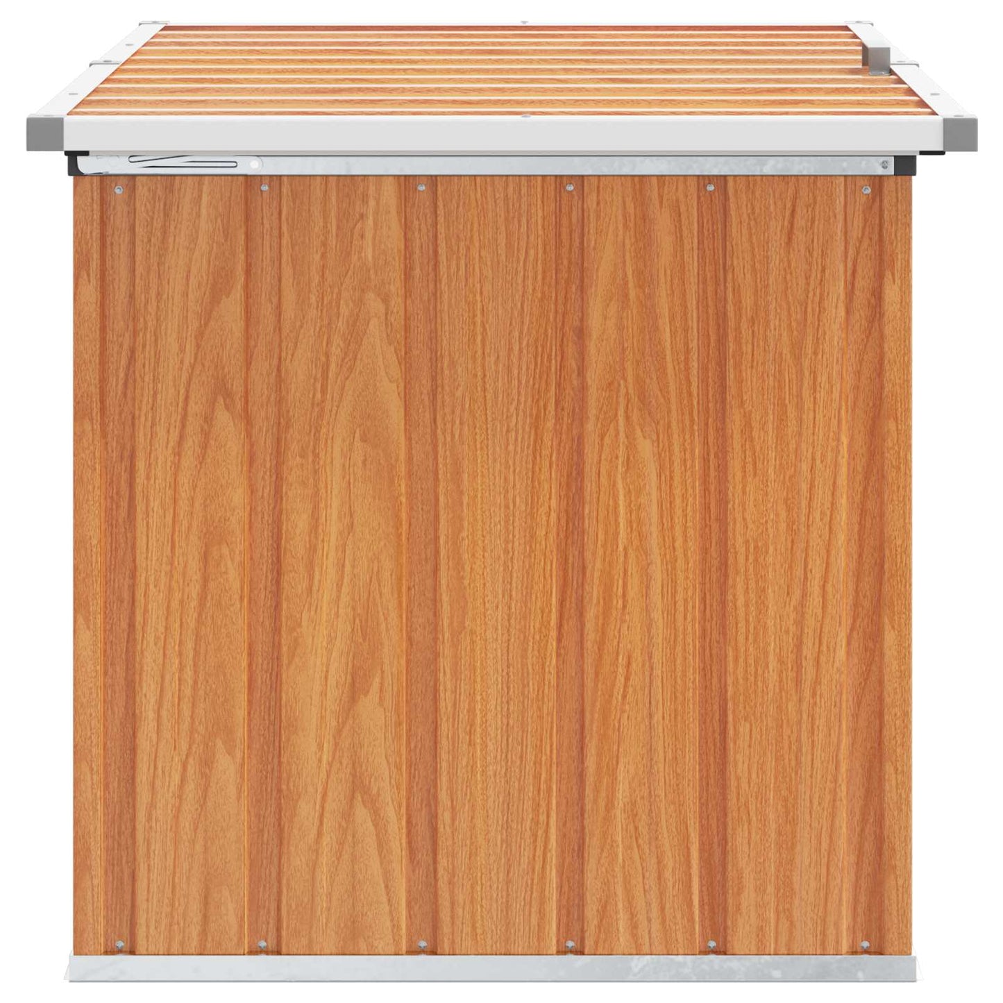 Outdoor Storage Box Wood 109 x 67 x 65 cm Galvanised Steel