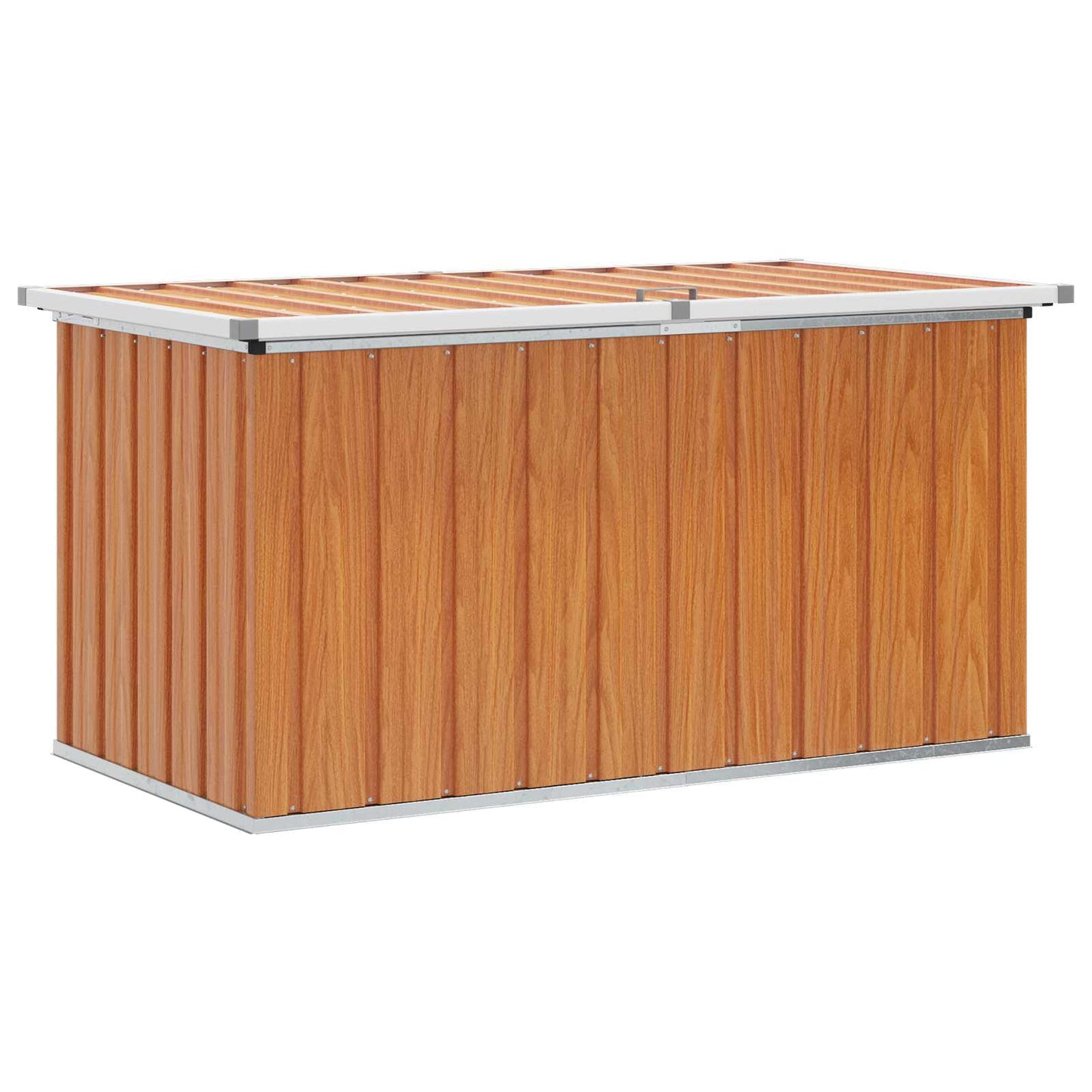 Outdoor Storage Box Wood 129 x 67 x 65 cm Galvanised Steel