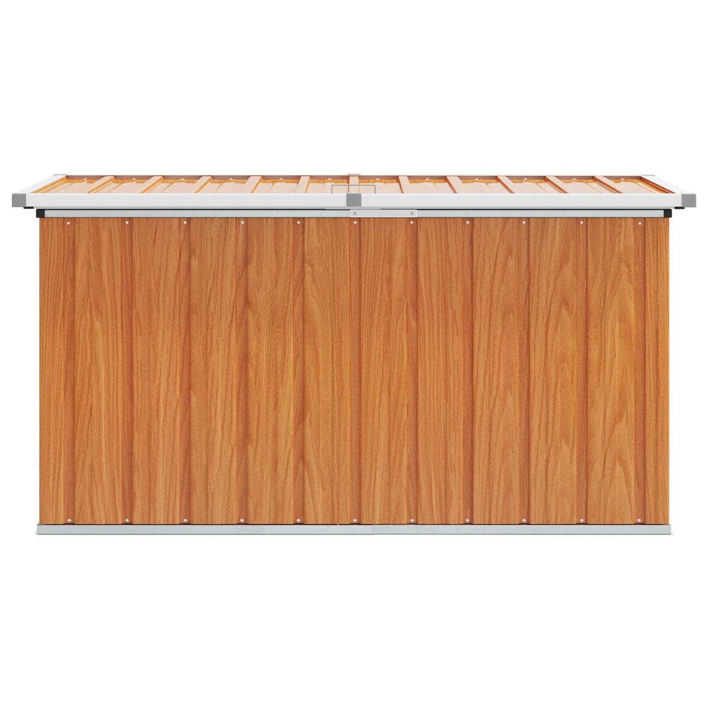 Outdoor Storage Box Wood 129 x 67 x 65 cm Galvanised Steel