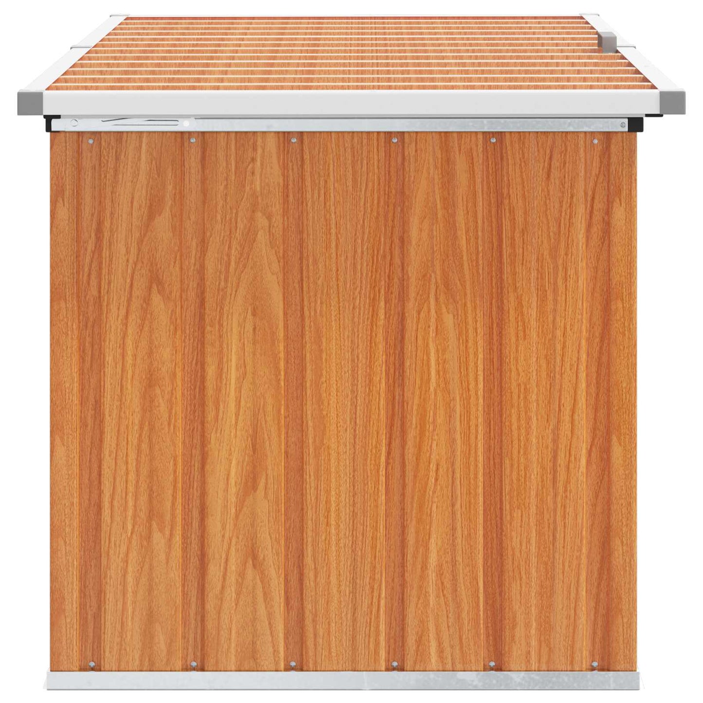 Outdoor Storage Box Wood 129 x 67 x 65 cm Galvanised Steel