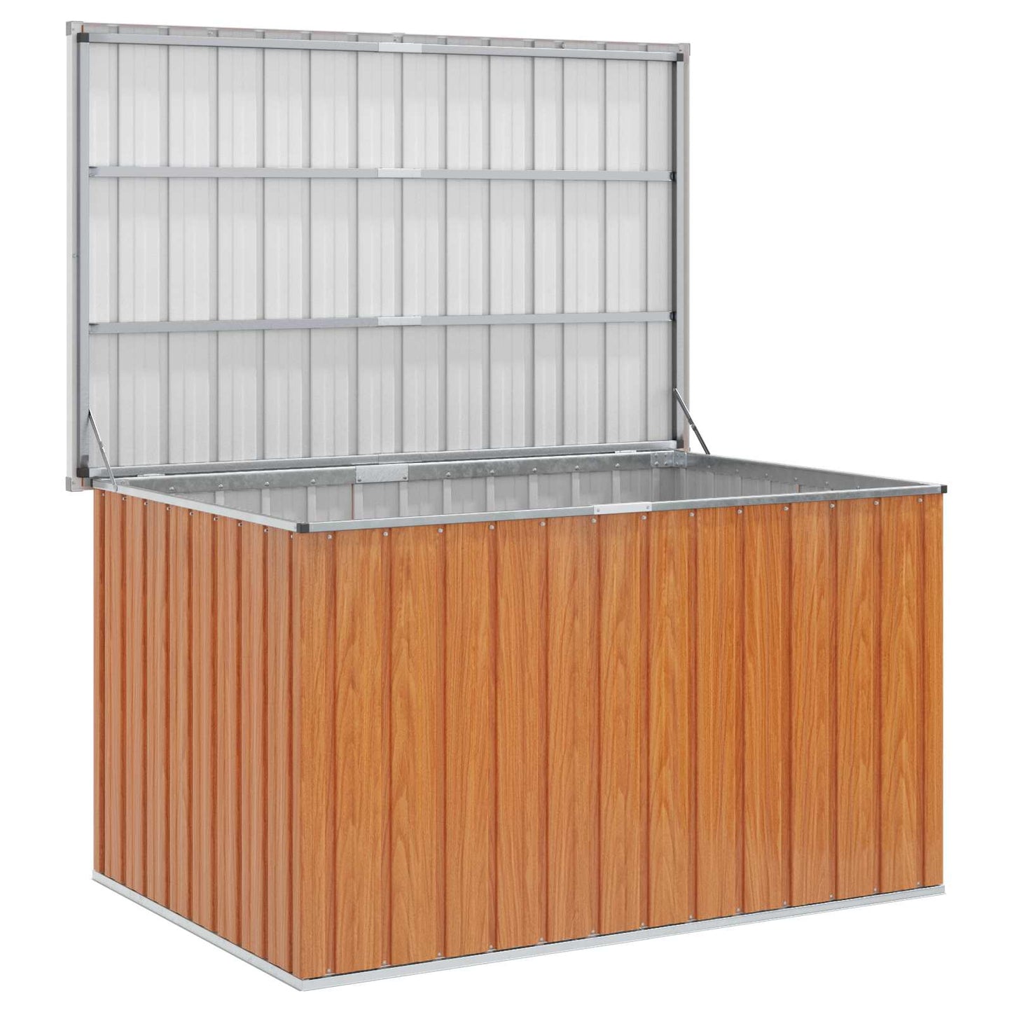 Outdoor Storage Box Galvanised Steel 150 x 101 x 91 cm Wood