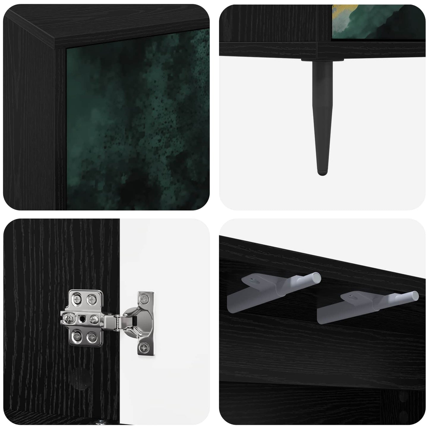 Sideboard WIJHE Black Oak 69 x 33 x 76 cm Engineered Wood