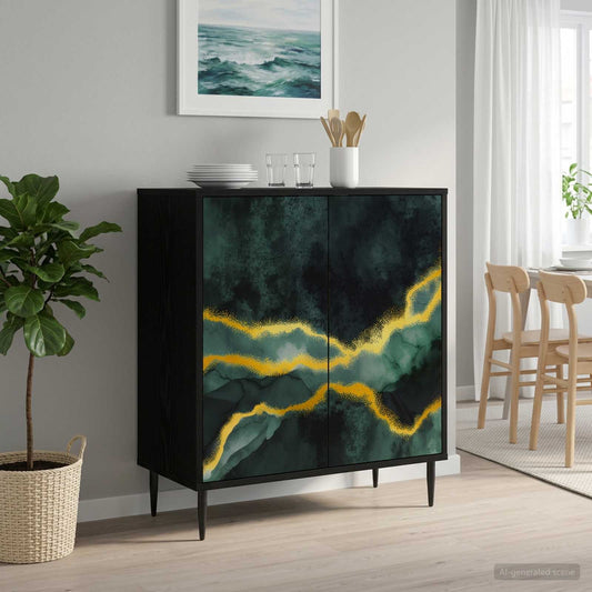 Sideboard WIJHE Black Oak 69 x 33 x 76 cm Engineered Wood