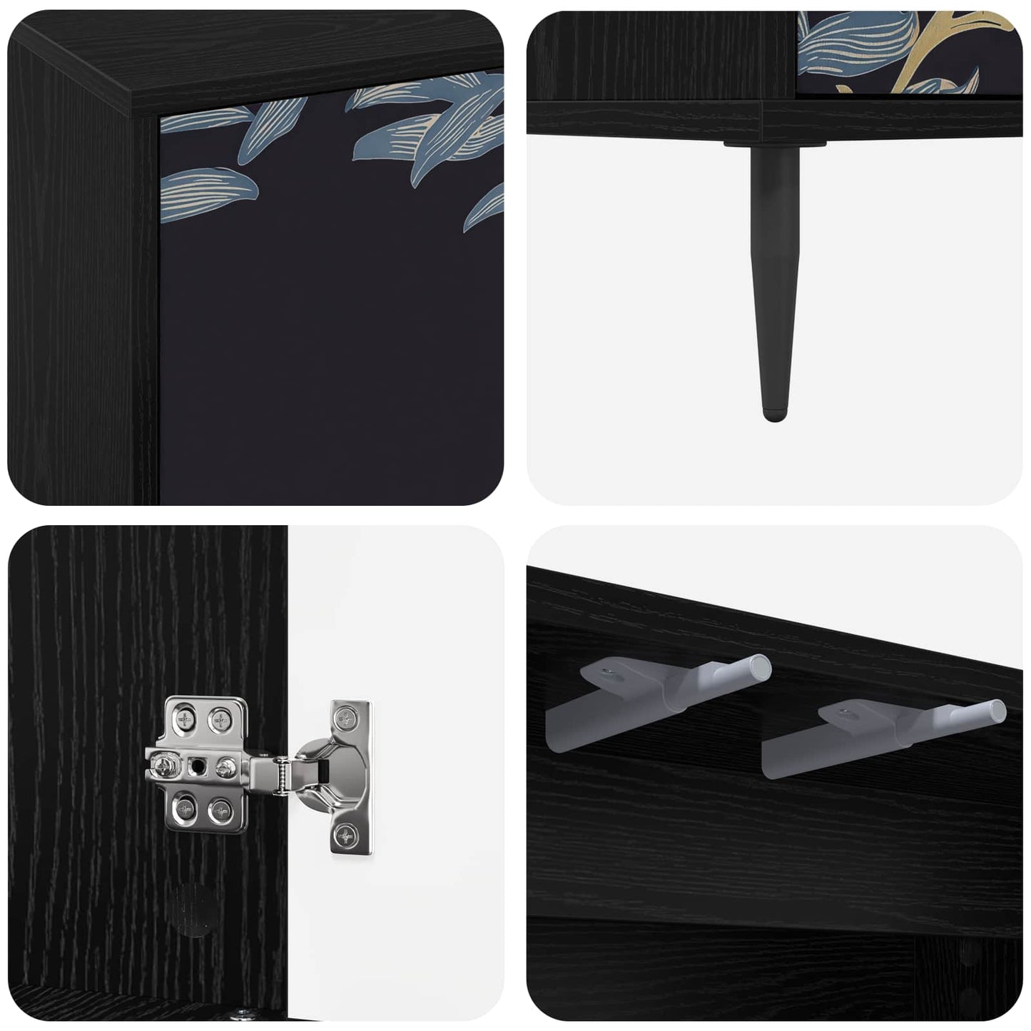 Sideboard DOKKUM Black Oak 69 x 33 x 76 cm Engineered Wood