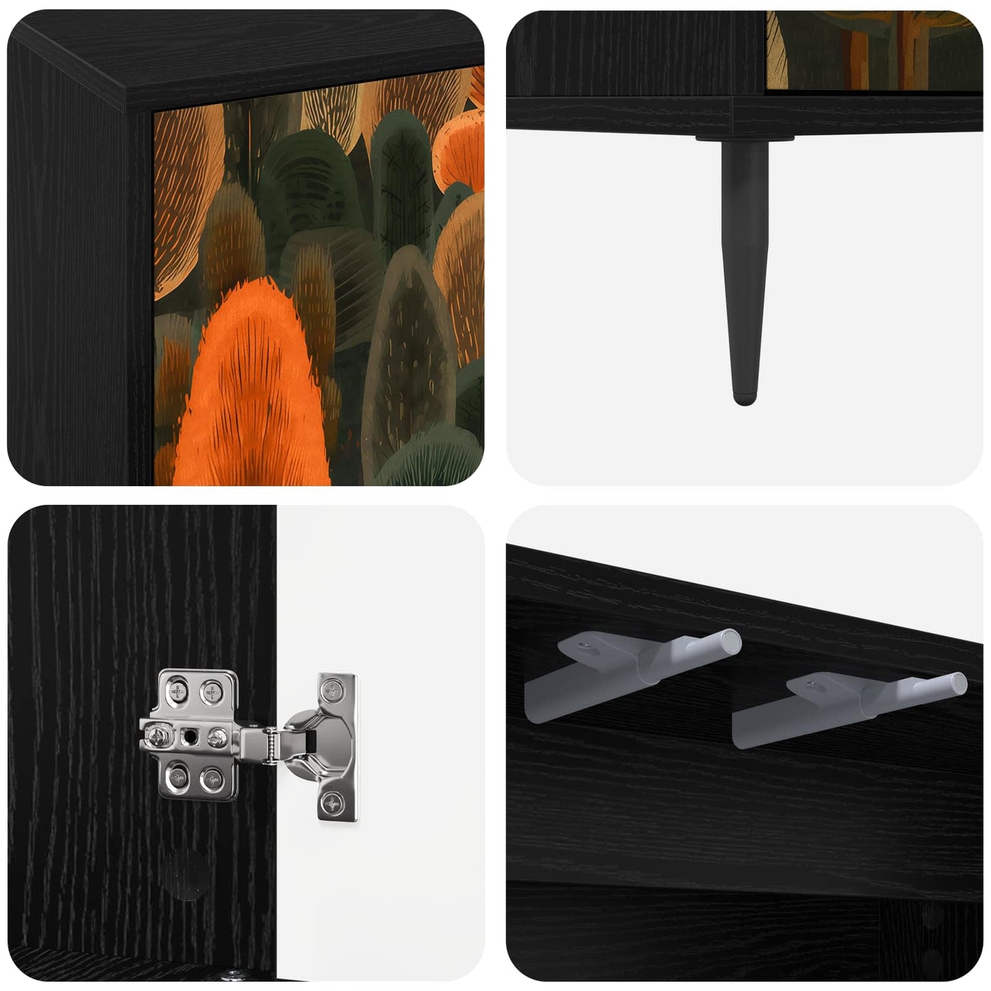 Sideboard ZAANDAM Black Oak 69 x 33 x 76 cm Engineered Wood